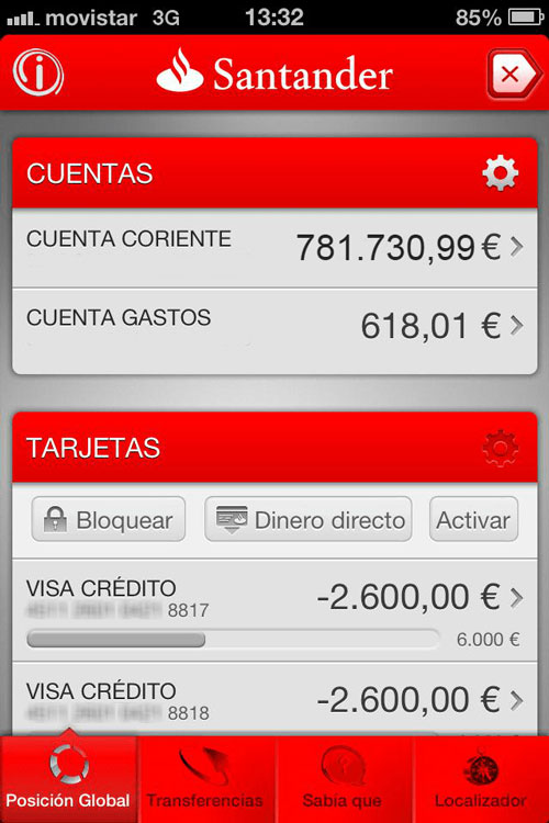 Marca Santander Cuenta Banco