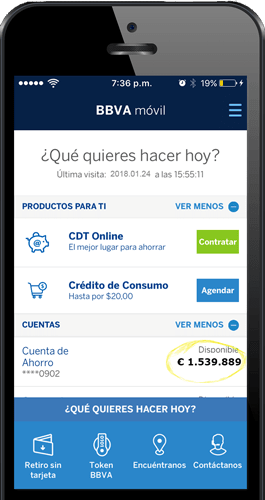 Cuenta banco BBVA